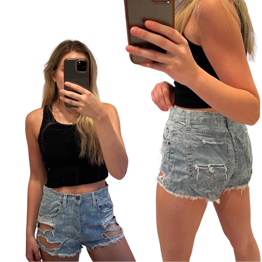 CARMAR DENIM PRINTED SHORTS